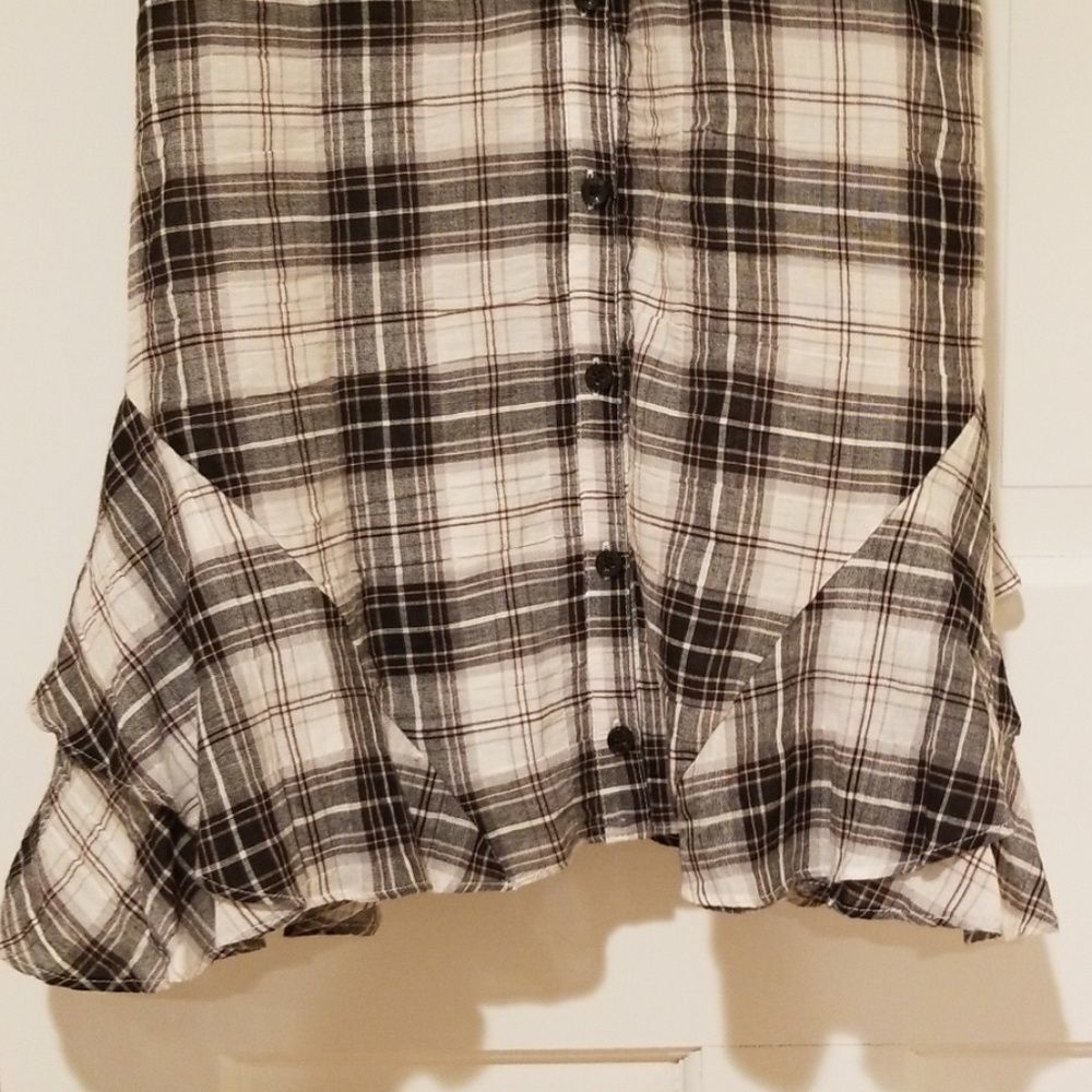 BCBG plaid summer mini dress size M - Picture 5 of 6